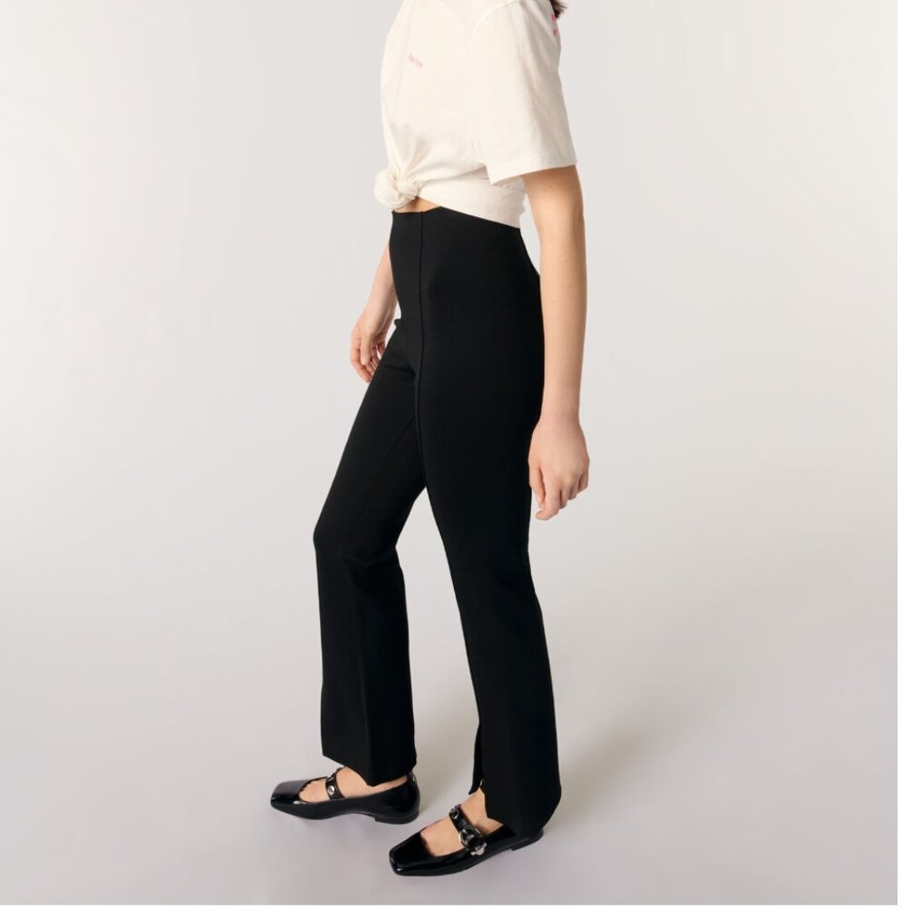 Maje black split hem trousers size 40 - Picture 5 of 10